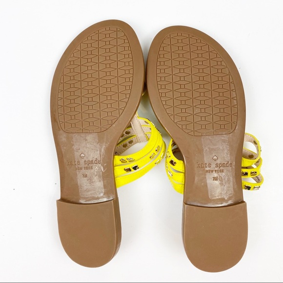 Kate Spade Flip-flops Sandals Yellow Sz 7M NWOT - Picture 3 of 3